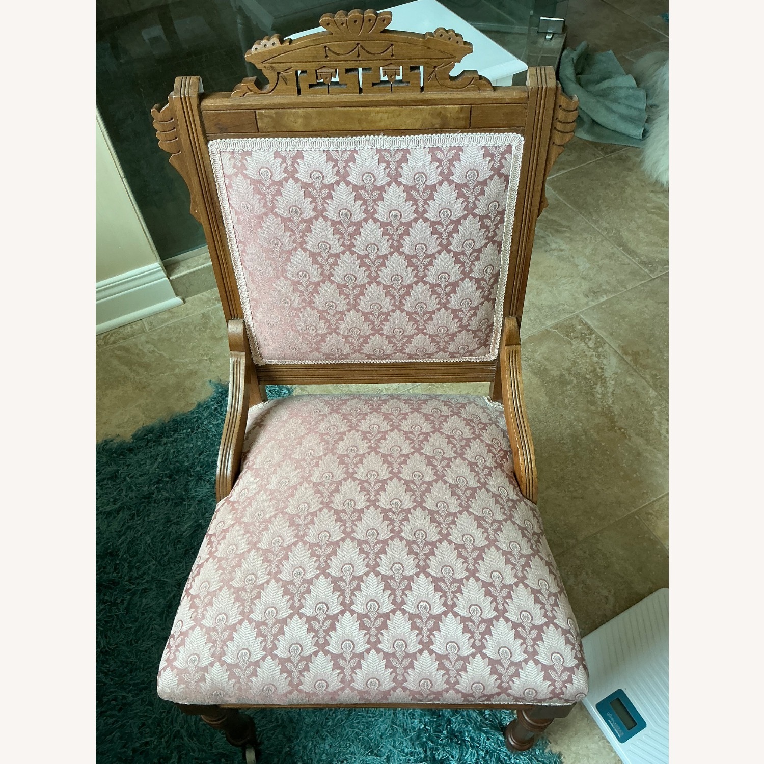 Antique East Lake Ladies Desk Chair with Castors - image-3