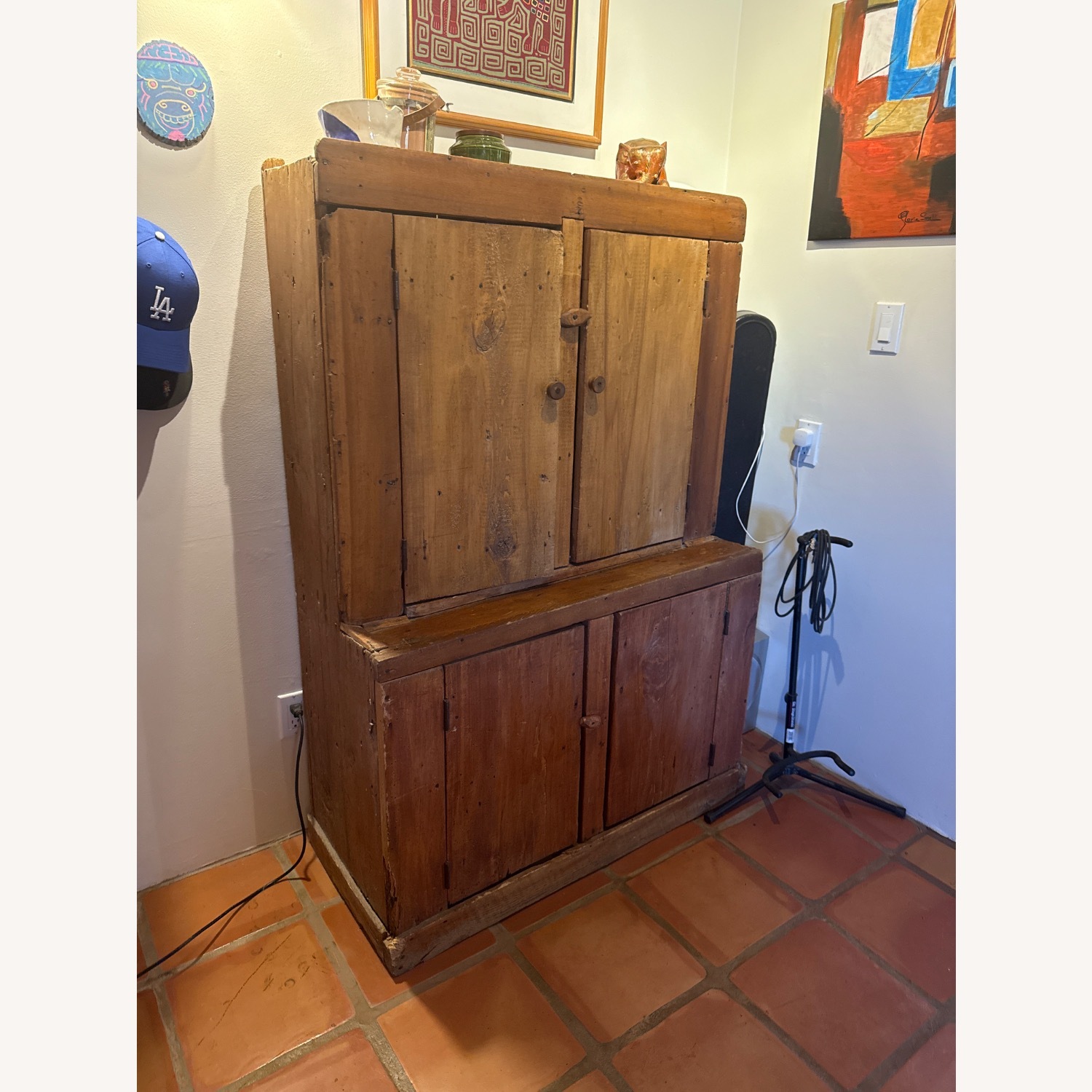 1930s American Primitive Step Back Cabinet - image-4