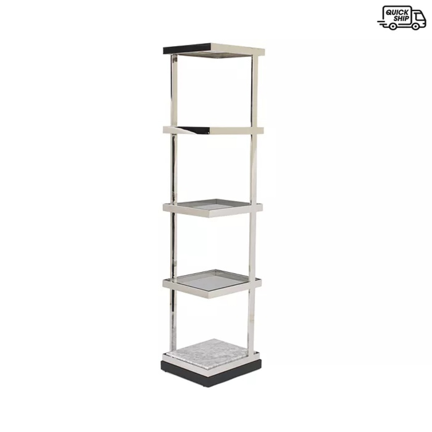 Mitchell Gold + Bob Williams Silver Glass Shelf Unit - image-5