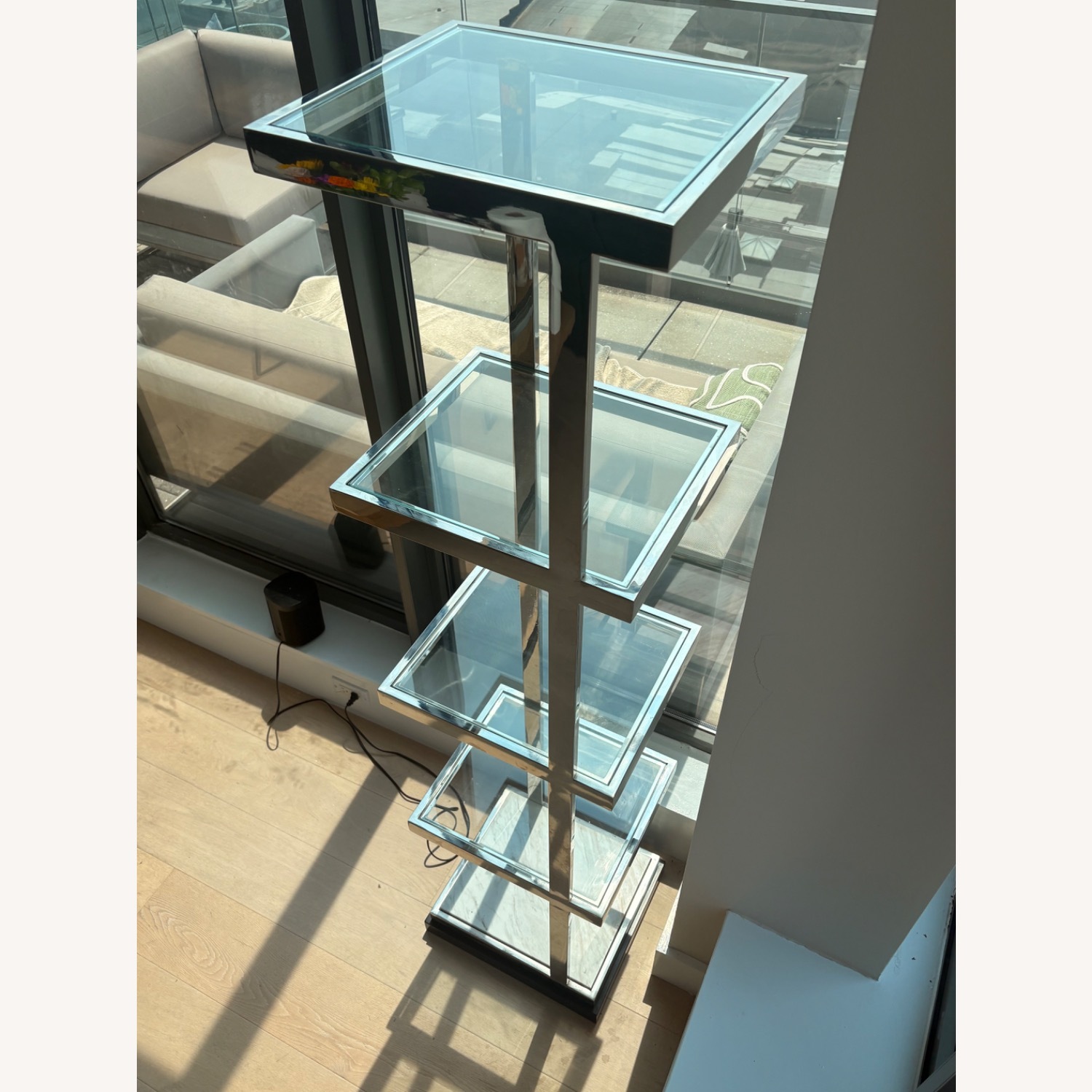 Mitchell Gold + Bob Williams Silver Glass Shelf Unit - image-3