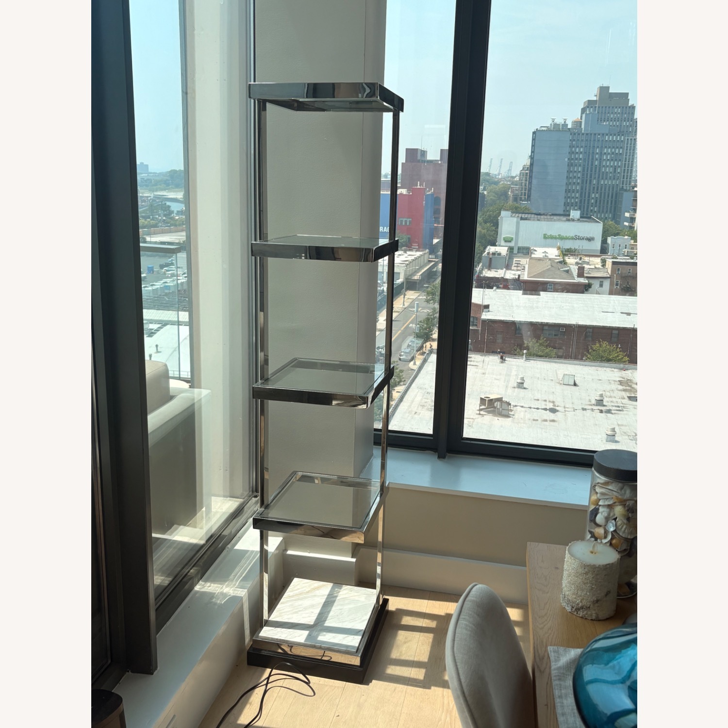 Mitchell Gold + Bob Williams Silver Glass Shelf Unit - image-4