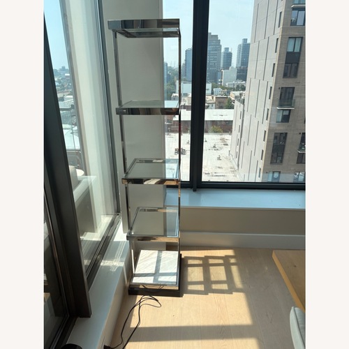 Used Mitchell Gold + Bob Williams Silver Glass Shelf Unit  for sale on AptDeco