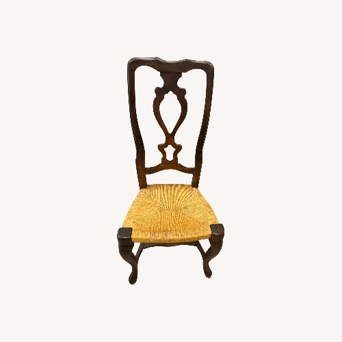 Used Italian Rococo Rush Seat Dining Chairs  for sale on AptDeco