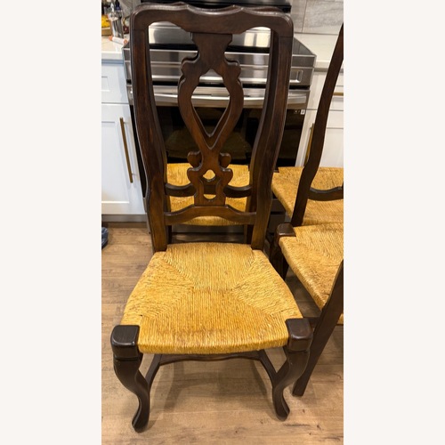 Used Italian Rococo Rush Seat Dining Chairs  for sale on AptDeco
