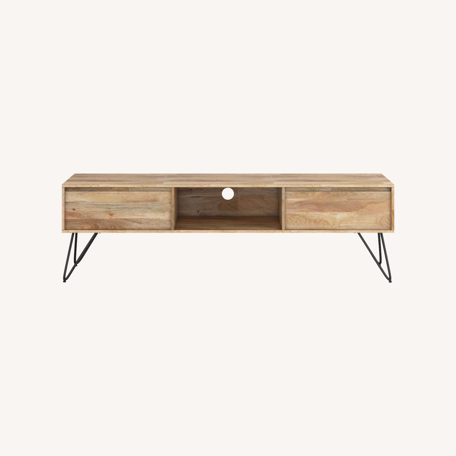 68"W Solid Mango Wood Industrial TV Stand - image-0