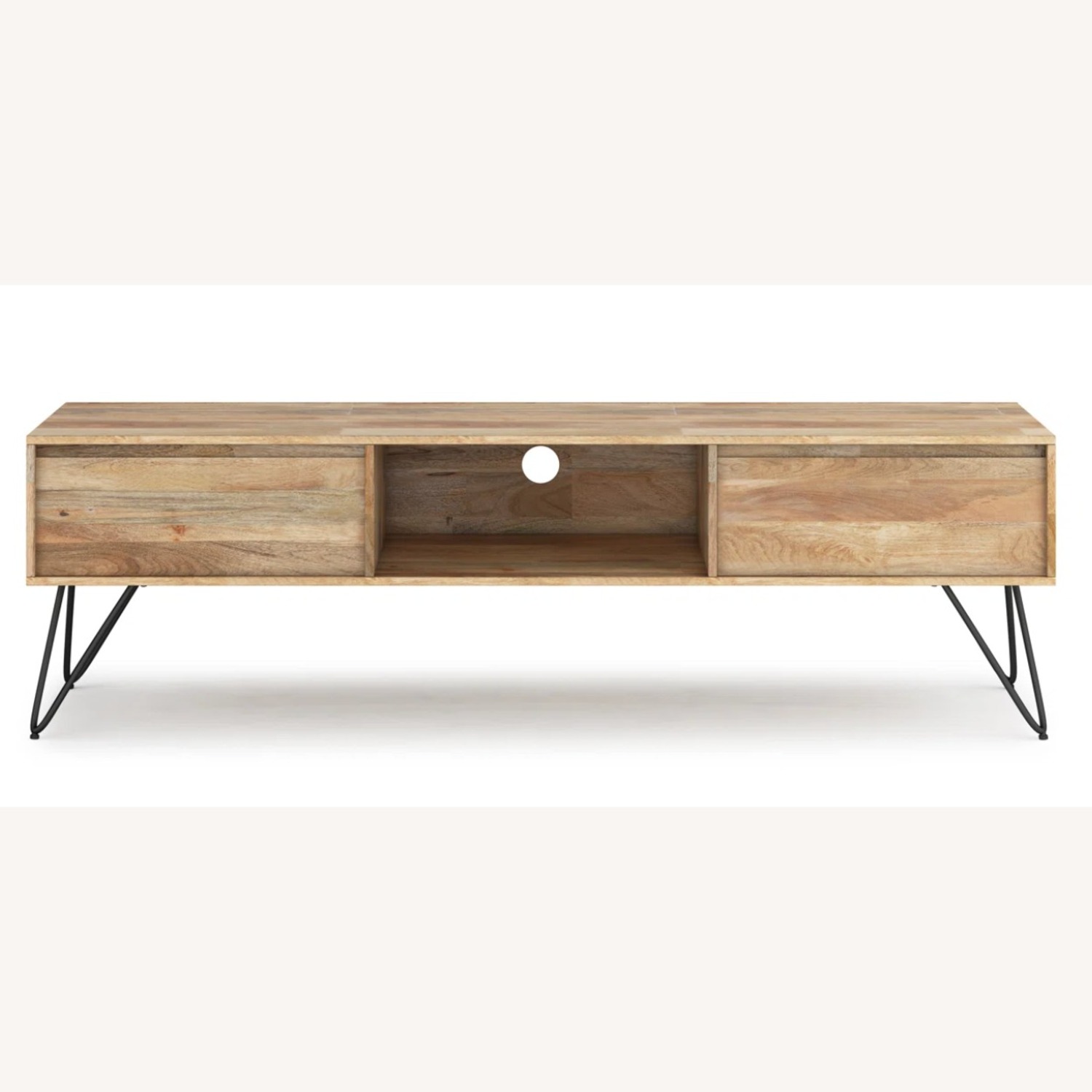 68"W Solid Mango Wood Industrial TV Stand - image-3