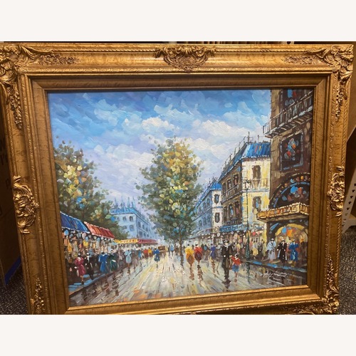 Used Signed Andy Santos Oil Painting for sale on AptDeco