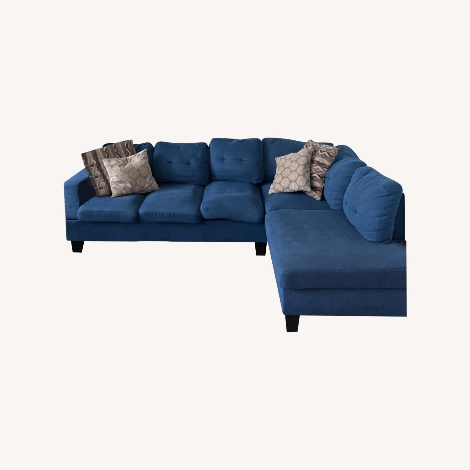 Comfortable Blue Sectional Sofa - image-0