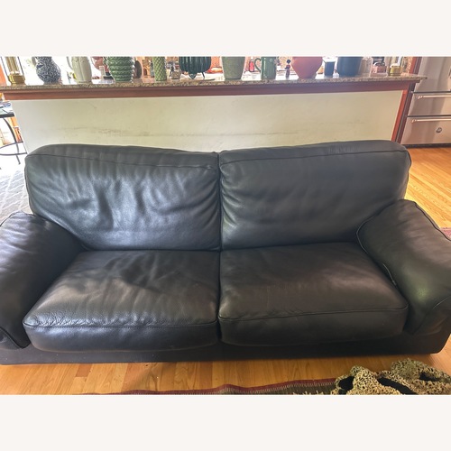 Used Roche Bobois Black Grain Leather Sofa Bed  for sale on AptDeco