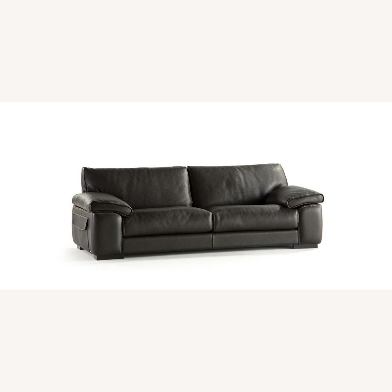 Roche Bobois Black Grain Leather Sofa Bed  - image-5