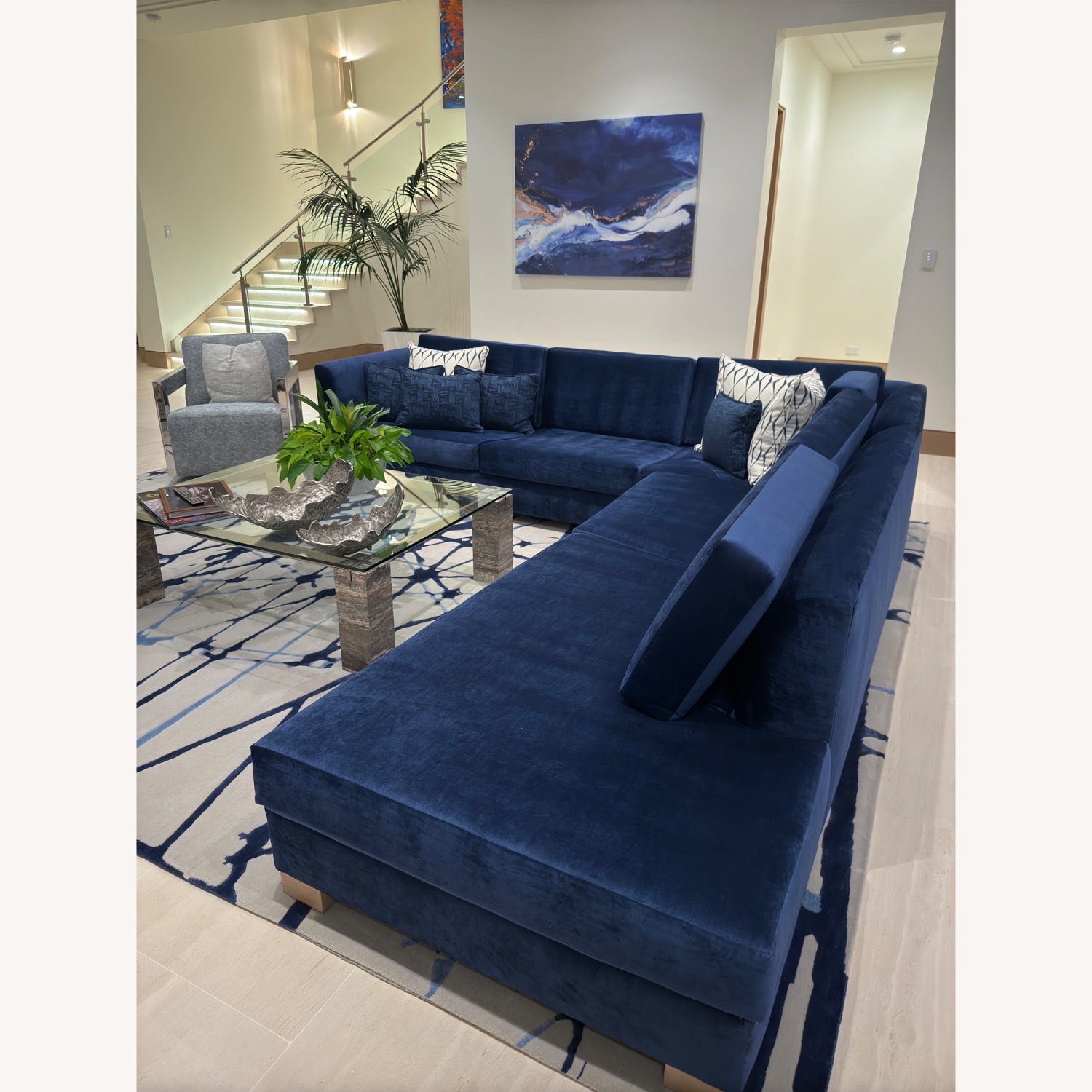 Taylor Made Blue 2-Sectional Sofa - image-1