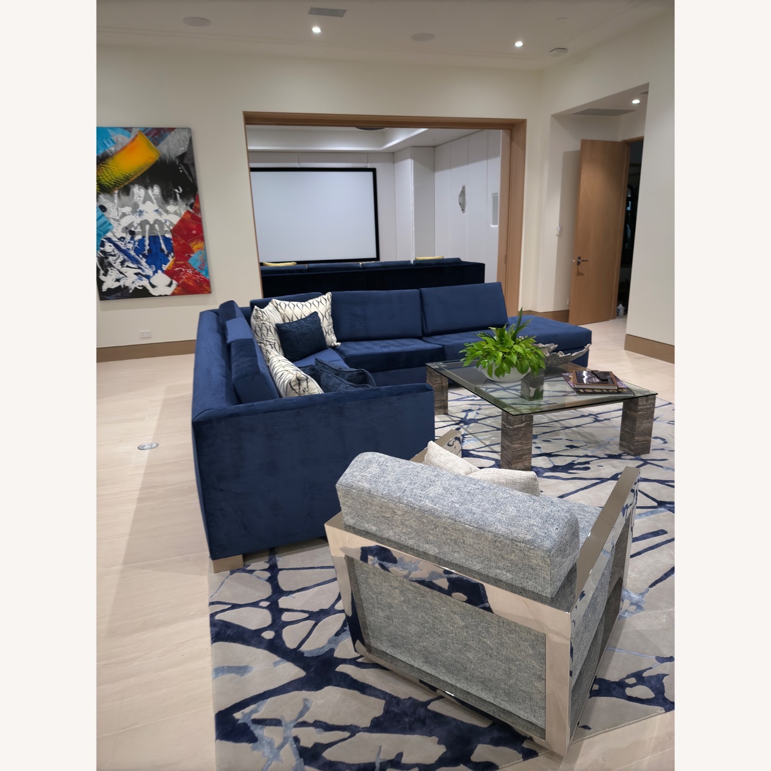 Taylor Made Blue 2-Sectional Sofa - image-3