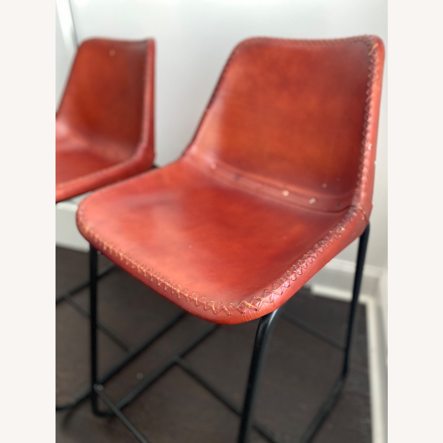 CB2 Roadhouse Leather Bar Stool Set of 5  - image-4