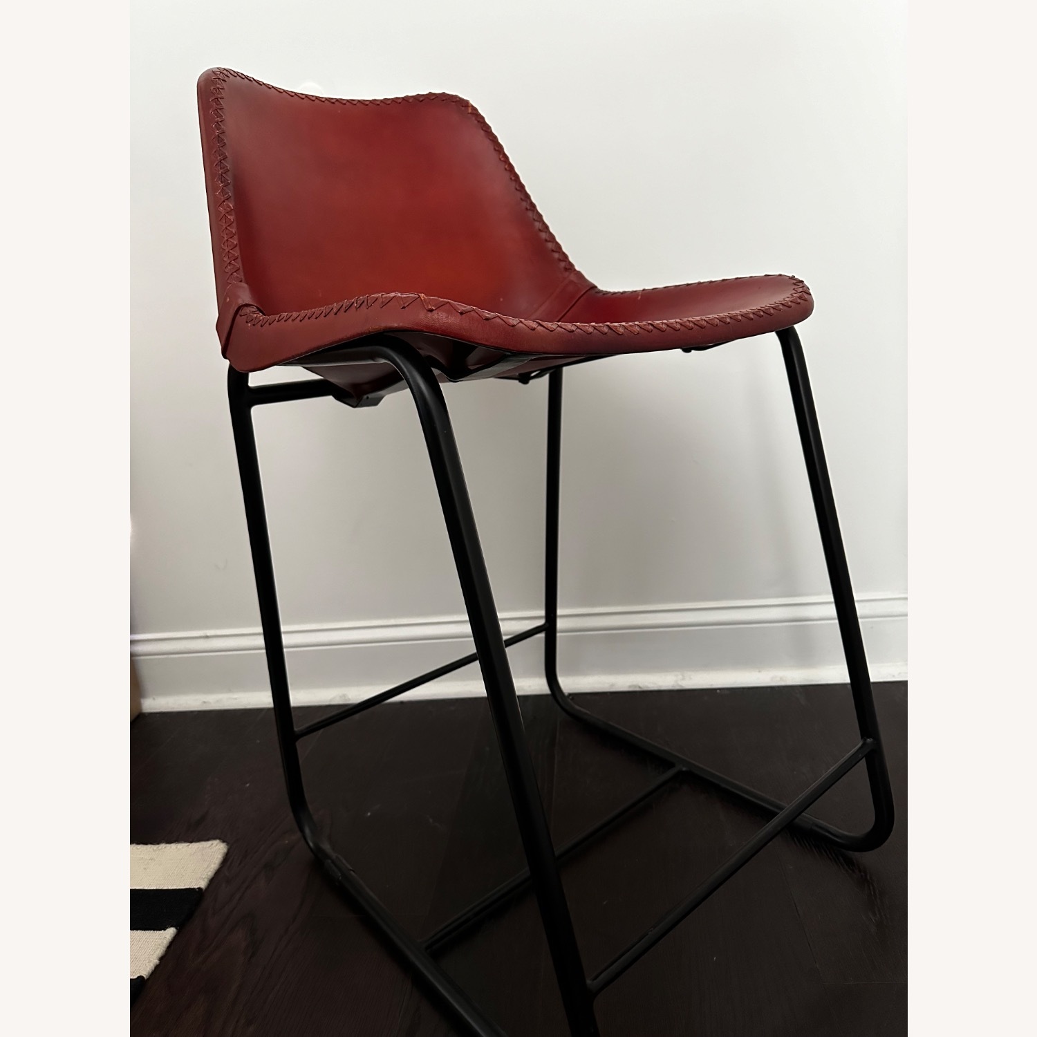 CB2 Roadhouse Leather Bar Stool Set of 5  - image-1