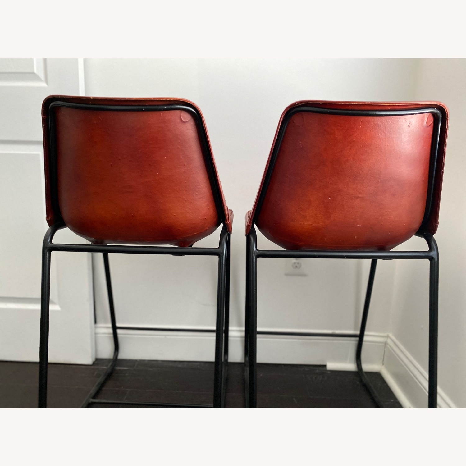 CB2 Roadhouse Leather Bar Stool Set of 5  - image-7