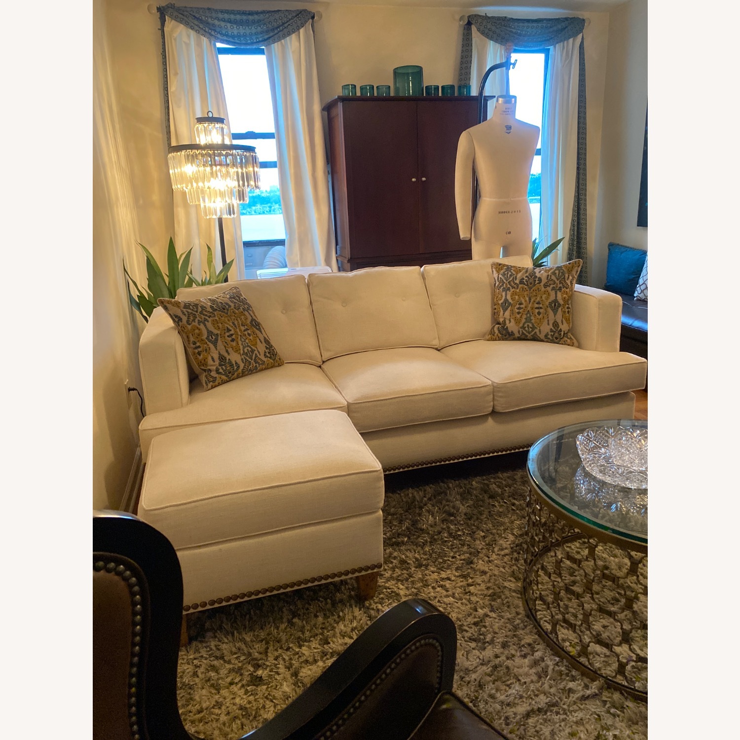 Arhaus Ivory 3-Seater Sofa and Ottoman - image-14