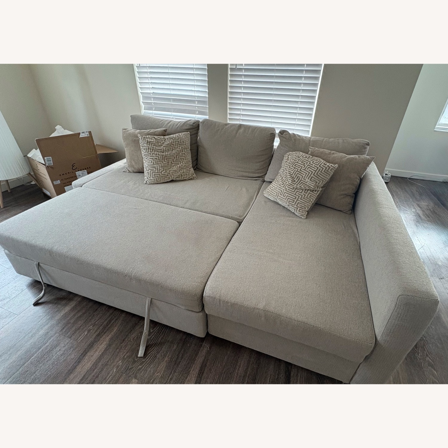 IKEA Pull out Couch Bed with Storage Chaise - image-1