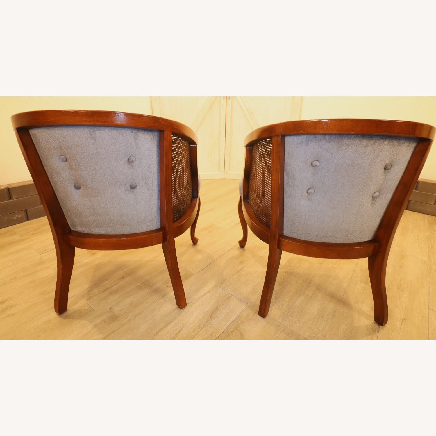 Vintage Hollywood Regency Cane Back Chairs - image-2