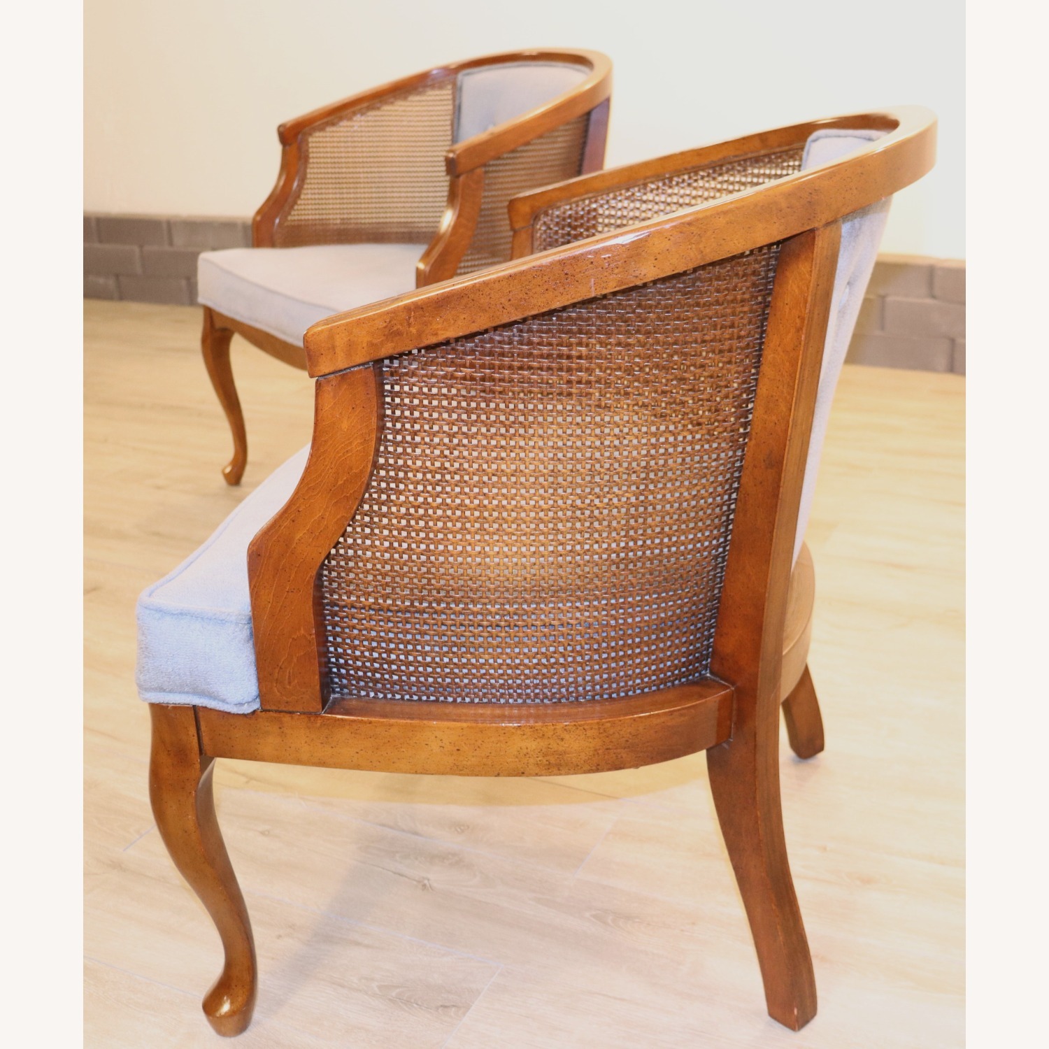 Vintage Hollywood Regency Cane Back Chairs - image-6