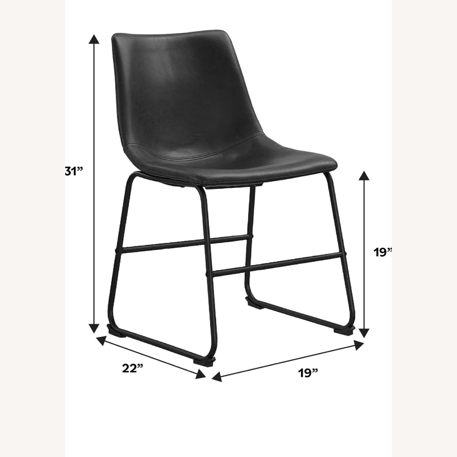 Amazon Armless Dining Chairs w Metal Base - image-3