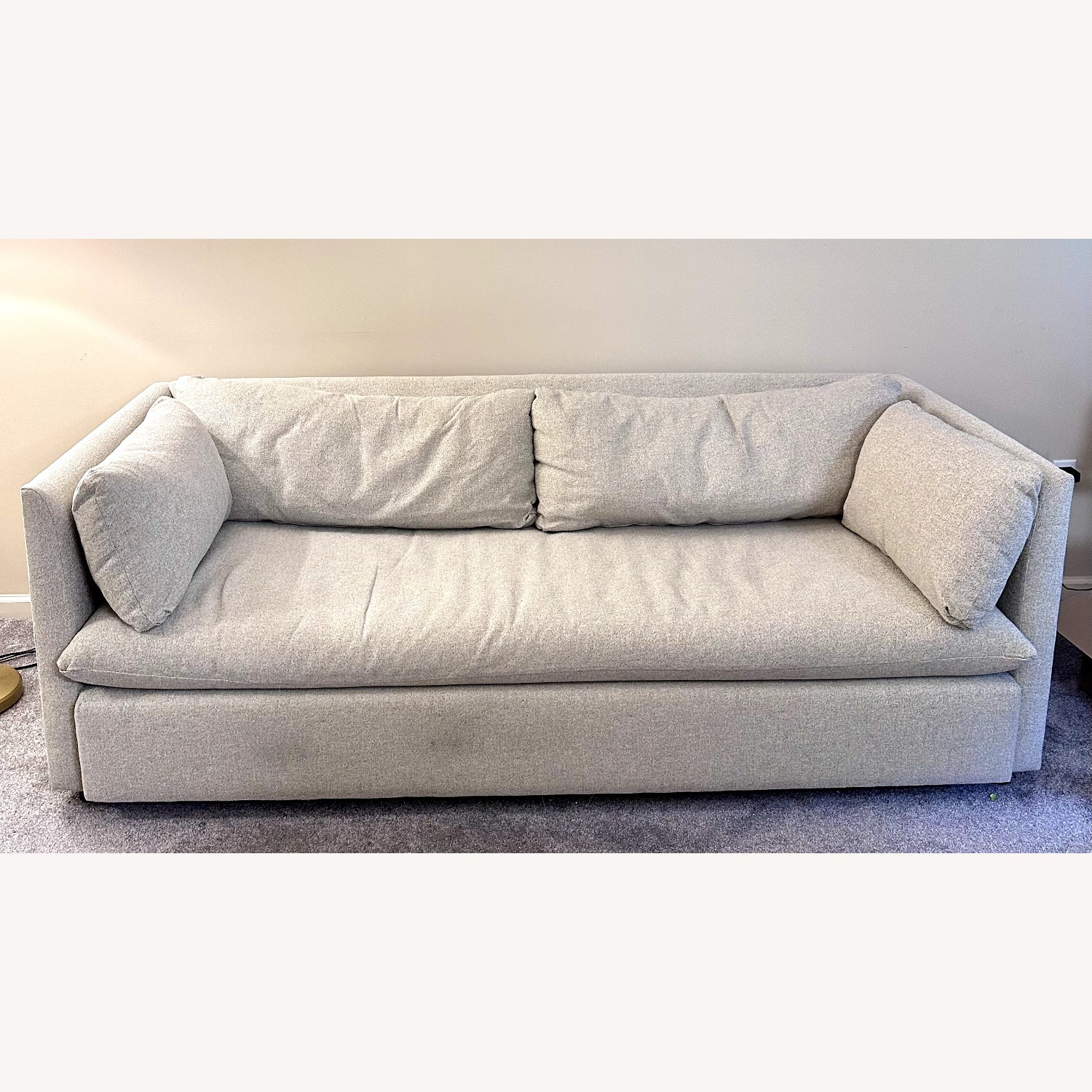 West Elm Shelter 85" Sleeper Sofa Light Grey - image-2