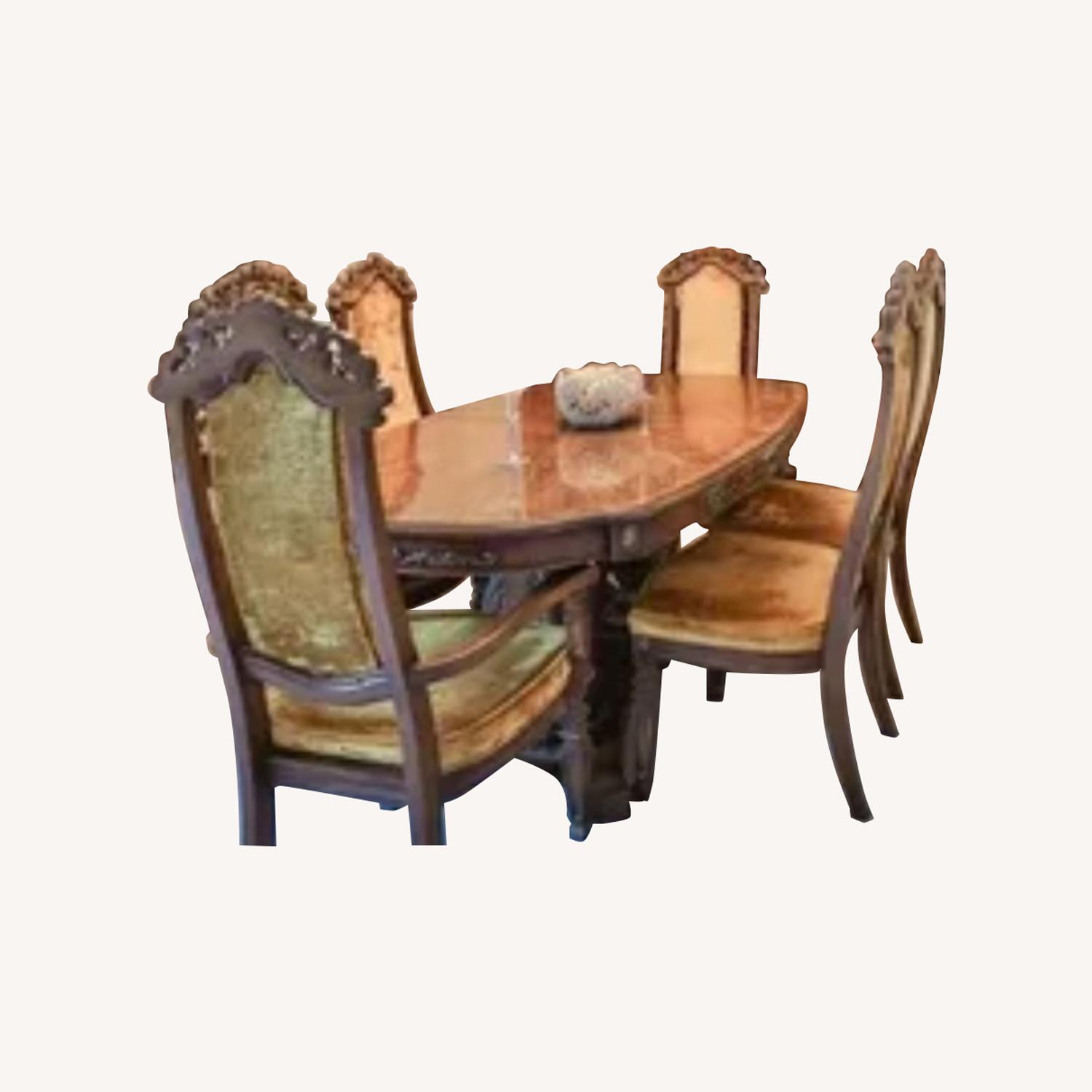 Antique Dining Room Table & Chairs - image-0