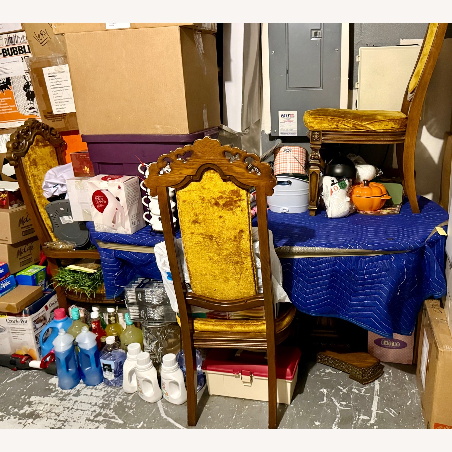 Antique Dining Room Table & Chairs - image-6