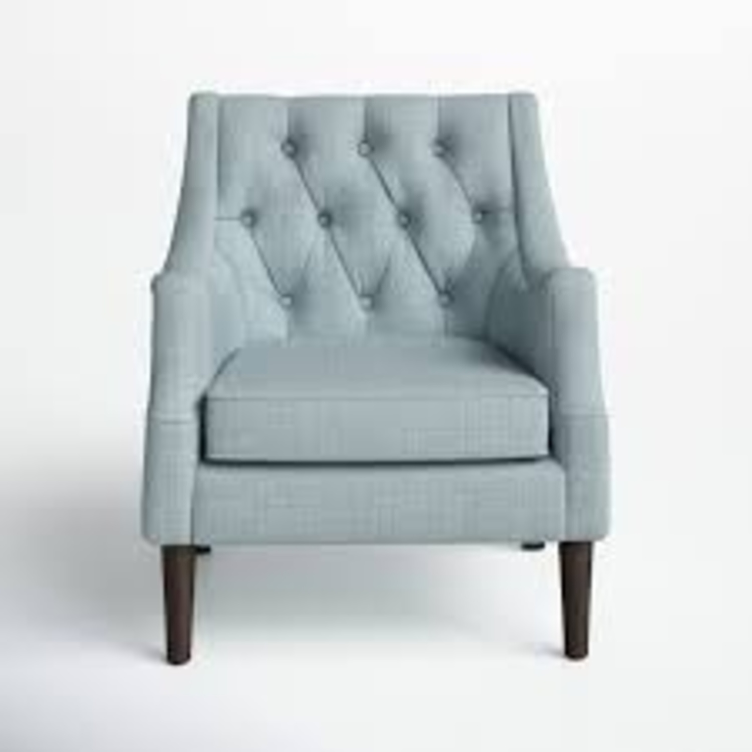 Wayfair Birch Lane Light Blue Wide Tufted Armchair - image-4