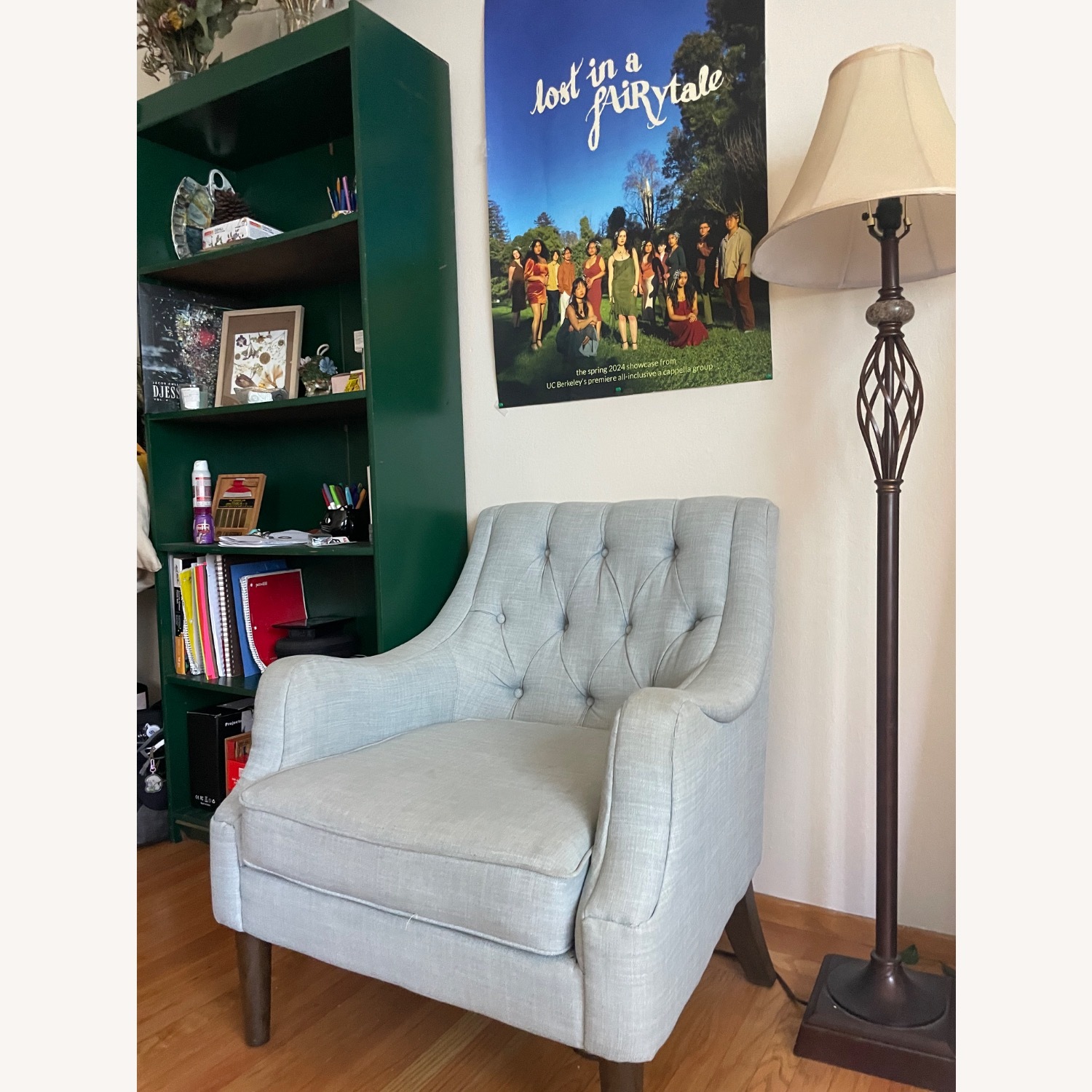 Wayfair Birch Lane Light Blue Wide Tufted Armchair - image-2