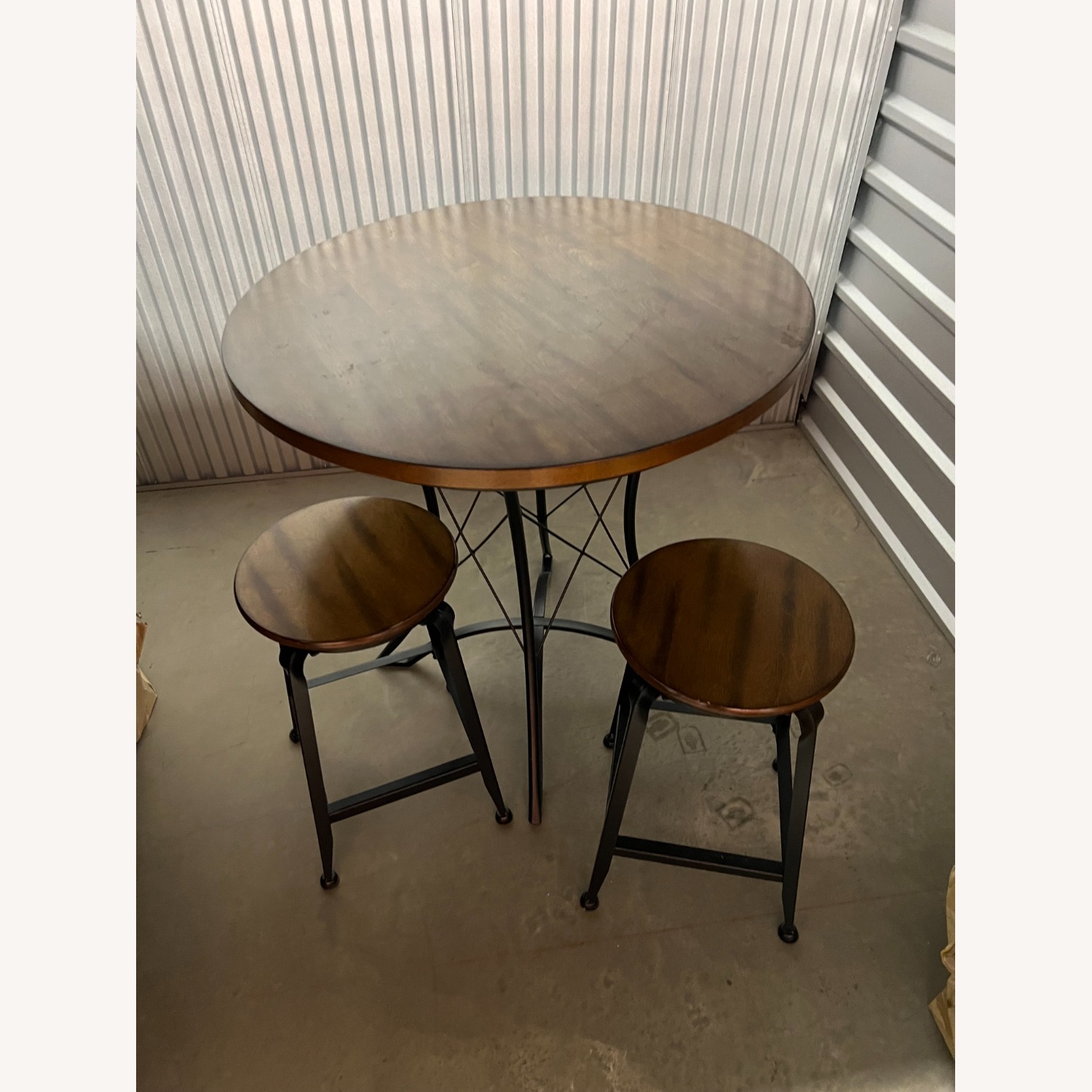 Steve Silver Co. Wooden Kitchen Table and Two Stools - image-1