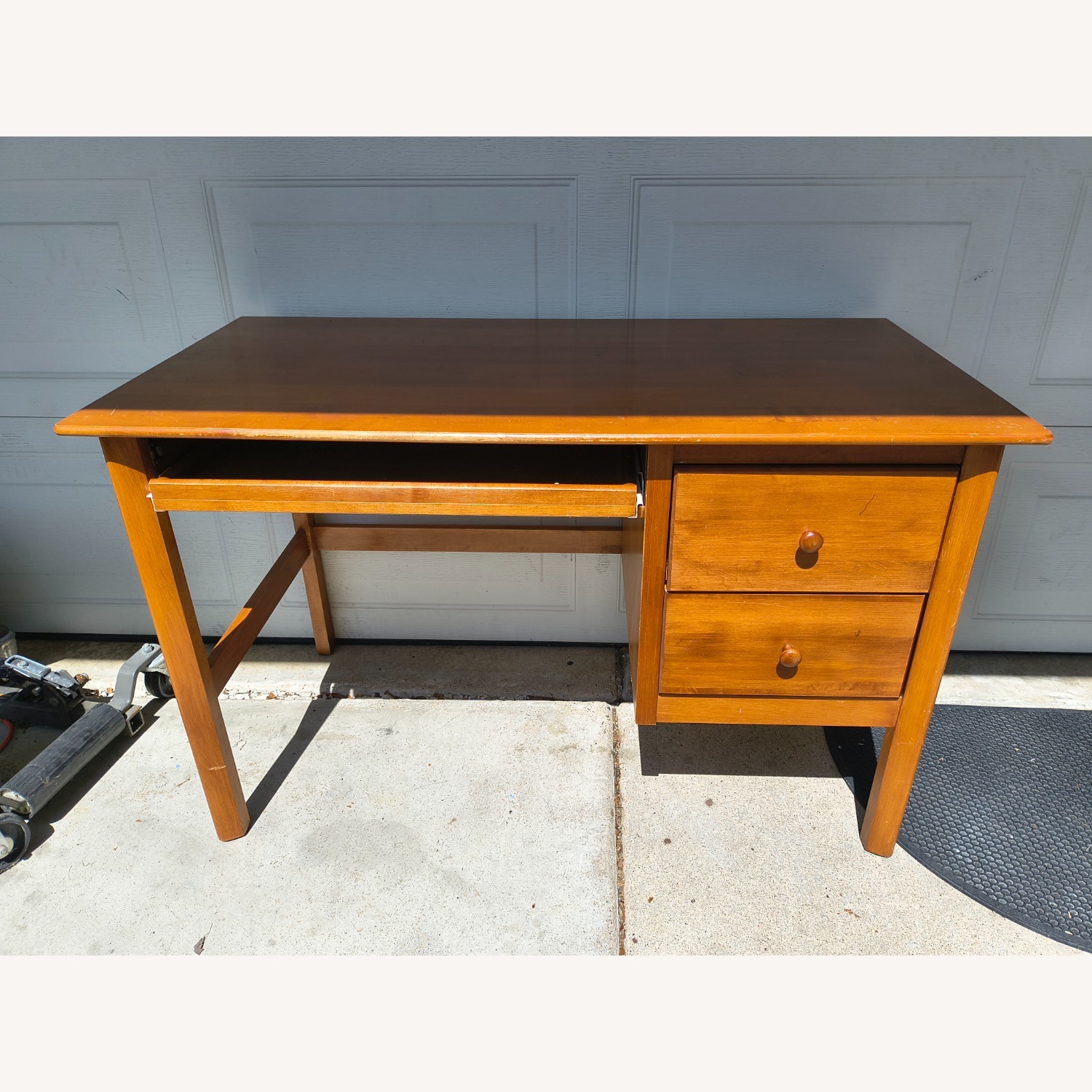 Wood Computer Task Desk with Upper Shelving - image-2
