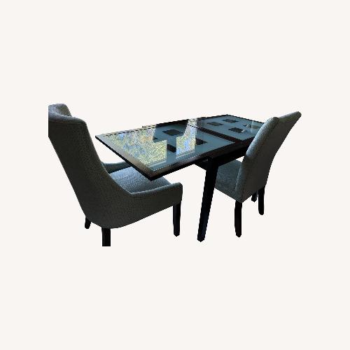 Used Wood and Glass Table Converts to Half Size for sale on AptDeco