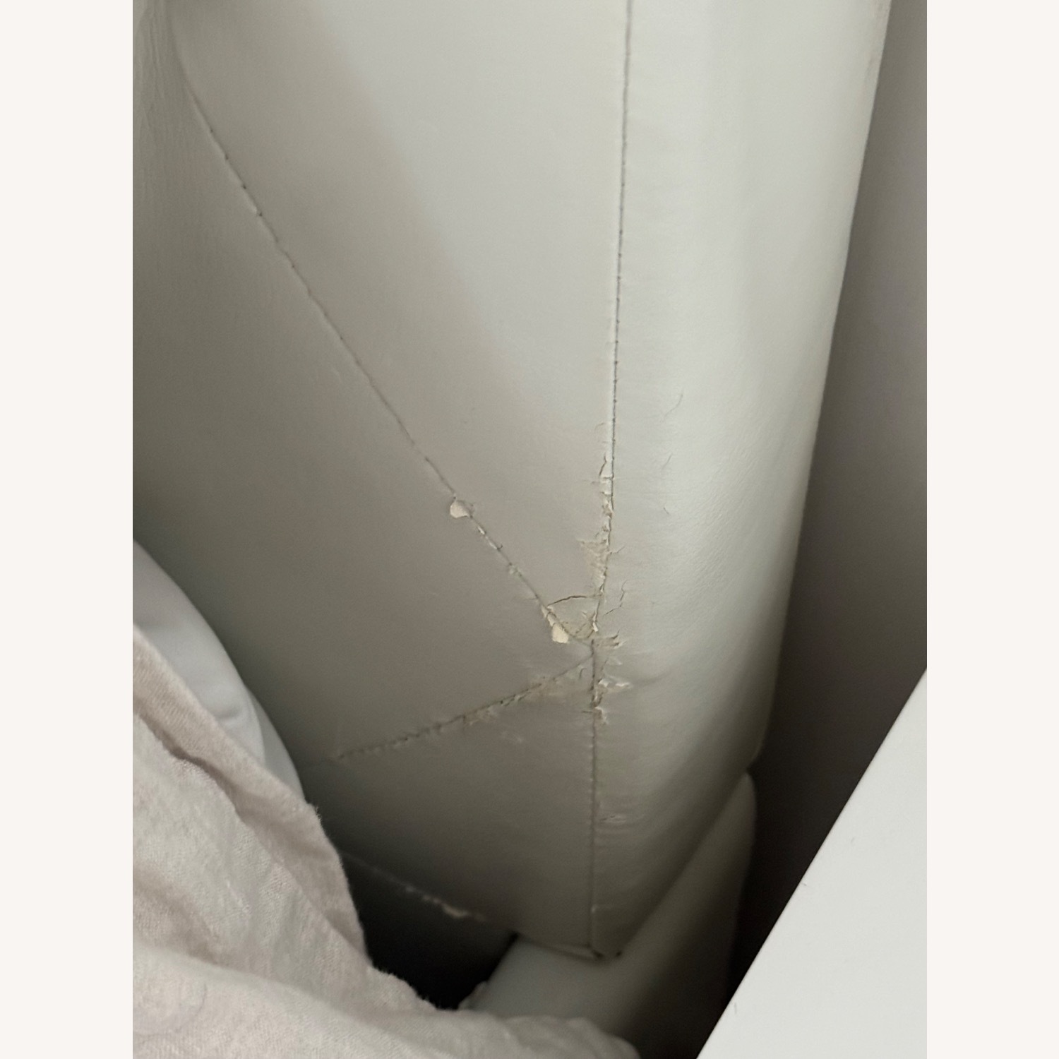 Modani White Leather Queen Bed Frame - image-2