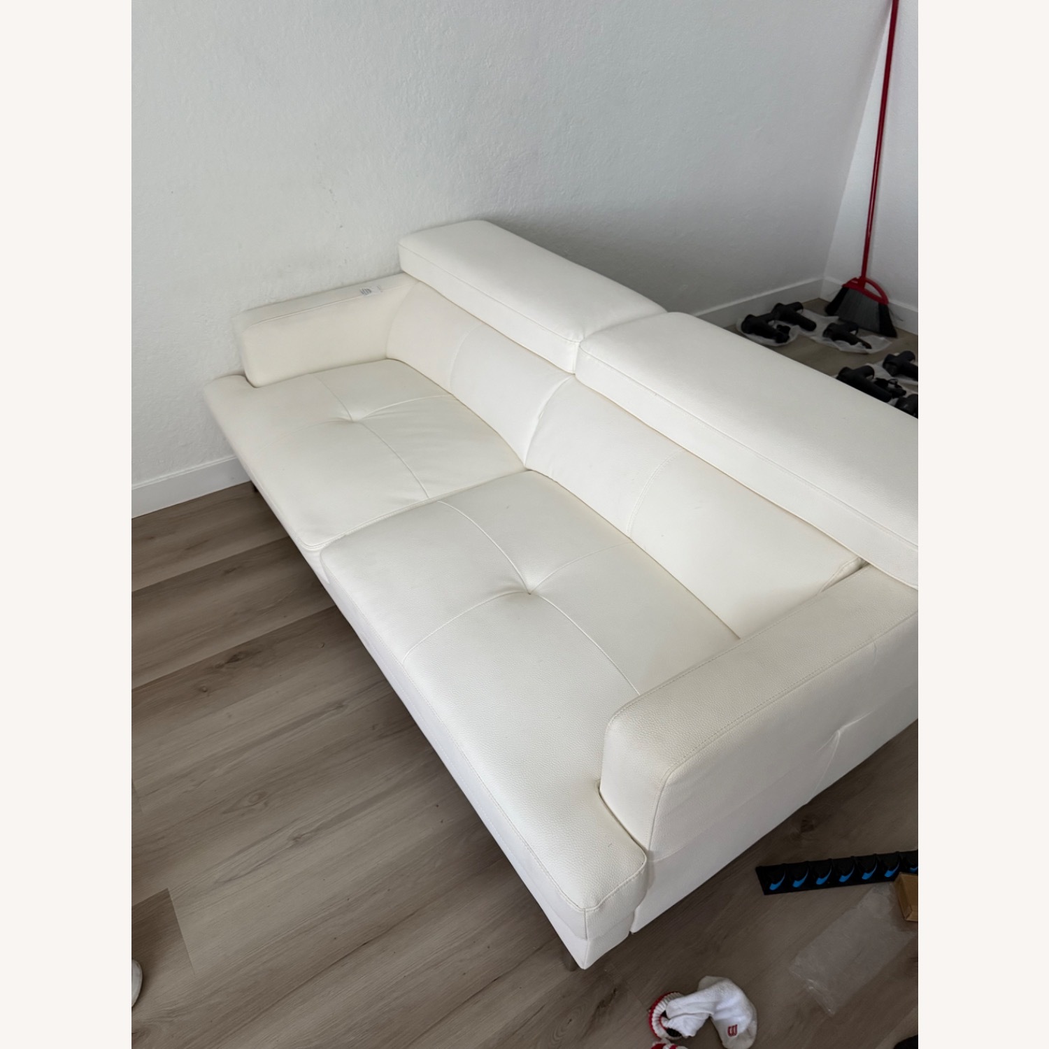 City Marquez White Micro Sofa - image-4