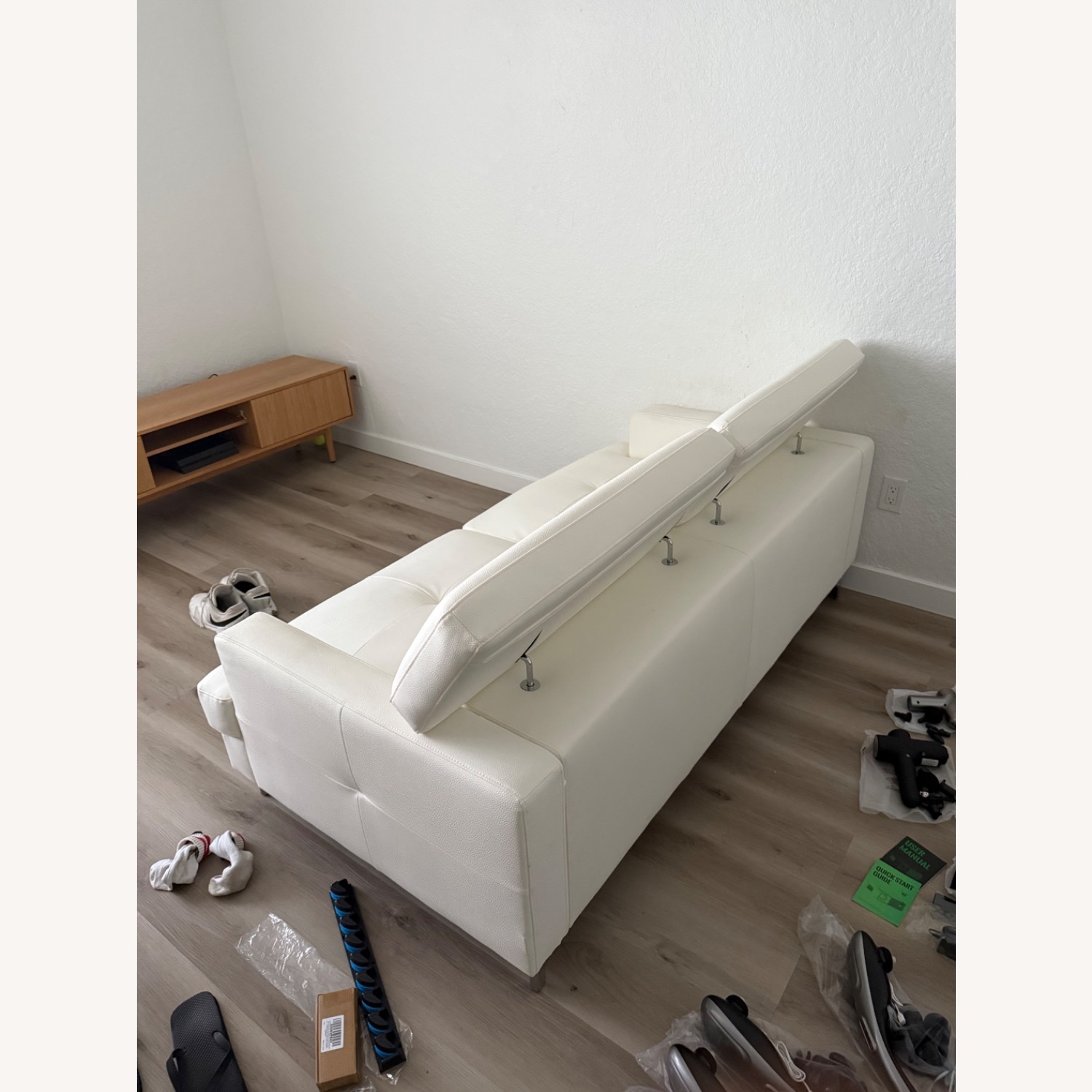 City Marquez White Micro Sofa - image-2