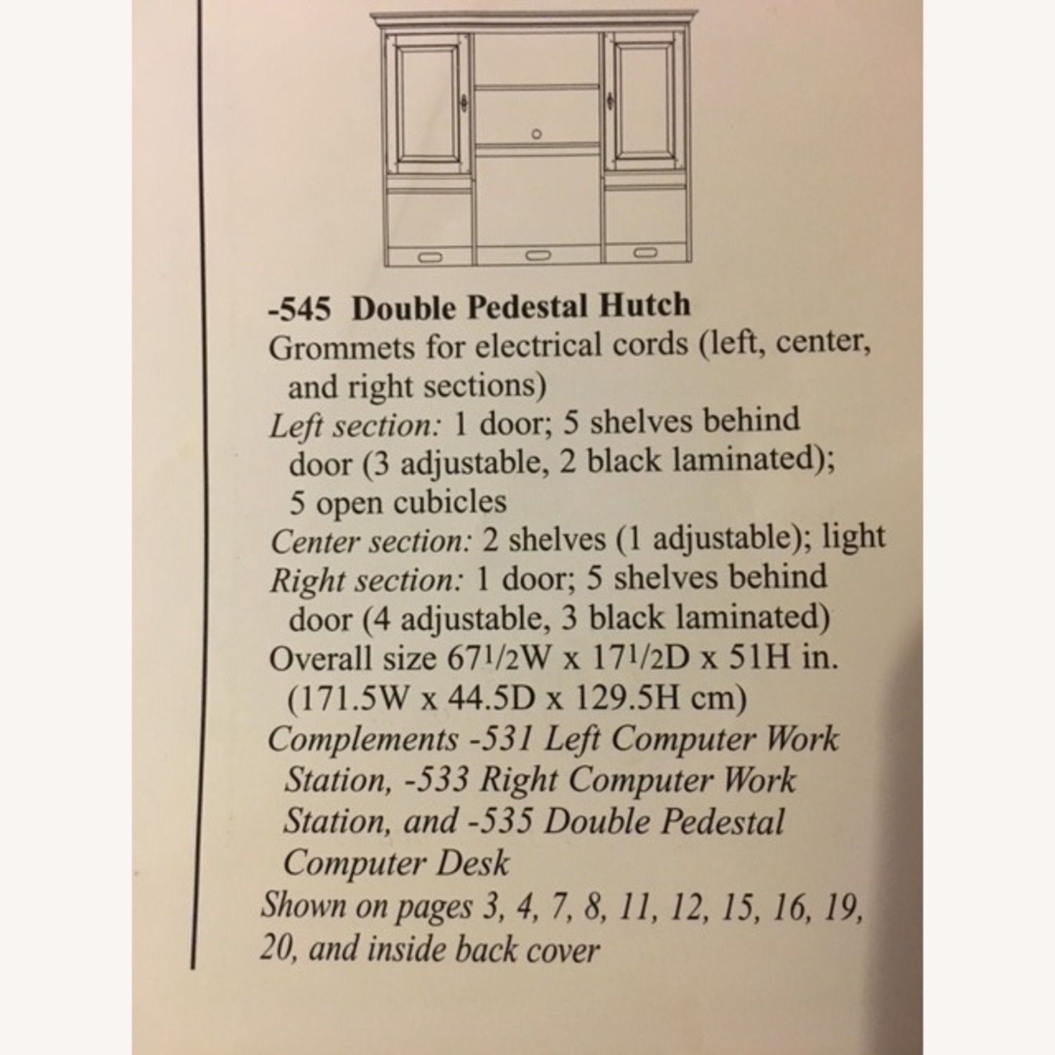 Lexington Bob Timberlake Double Pedestal Computer Desk/Hutch - image-4