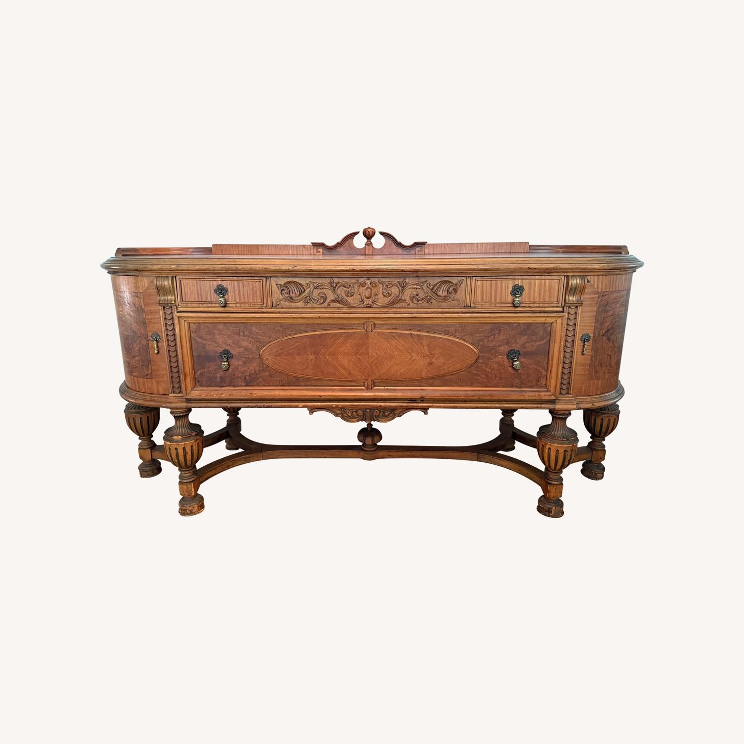 Antique Tudor Revival Sideboard - image-0