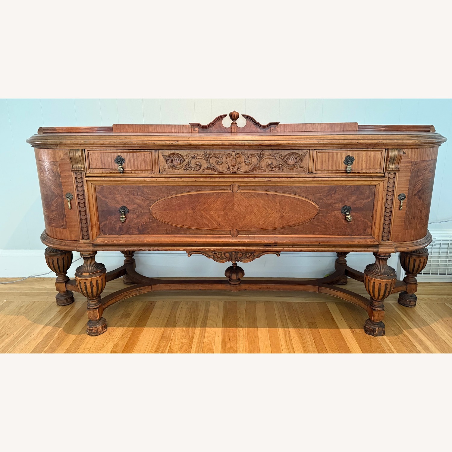 Antique Tudor Revival Sideboard - image-4