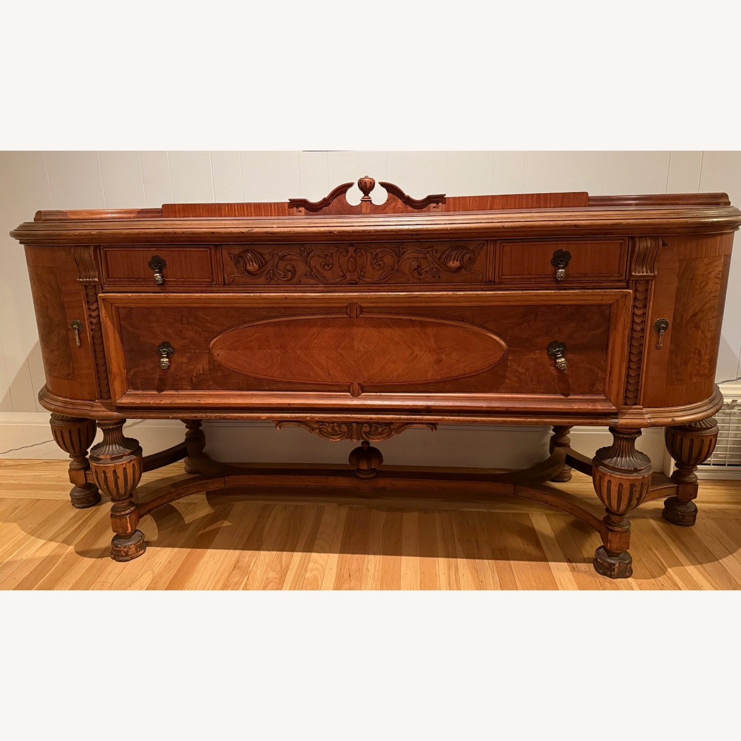 Antique Tudor Revival Sideboard - image-1