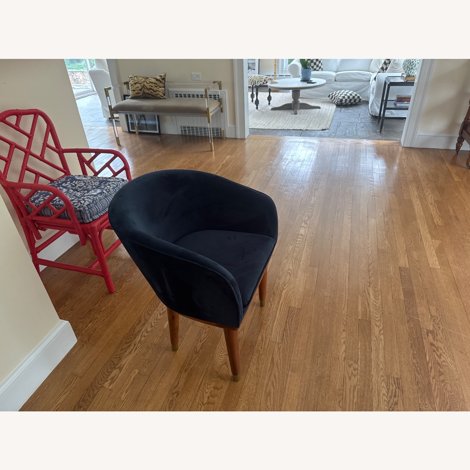 CB2 Blue Velvet Dining Chairs - image-3