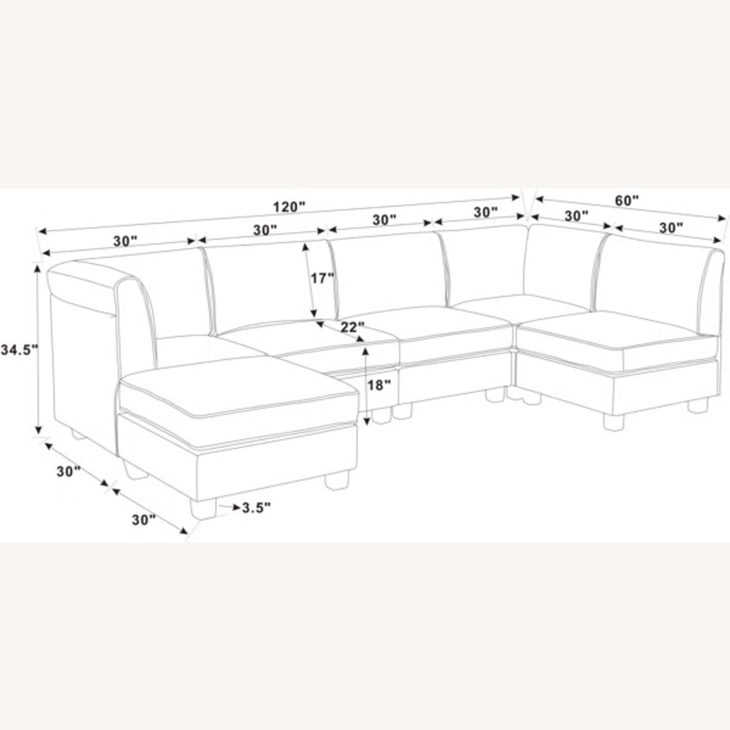 Roeder 6 - Piece Upholstered Sectional - image-4