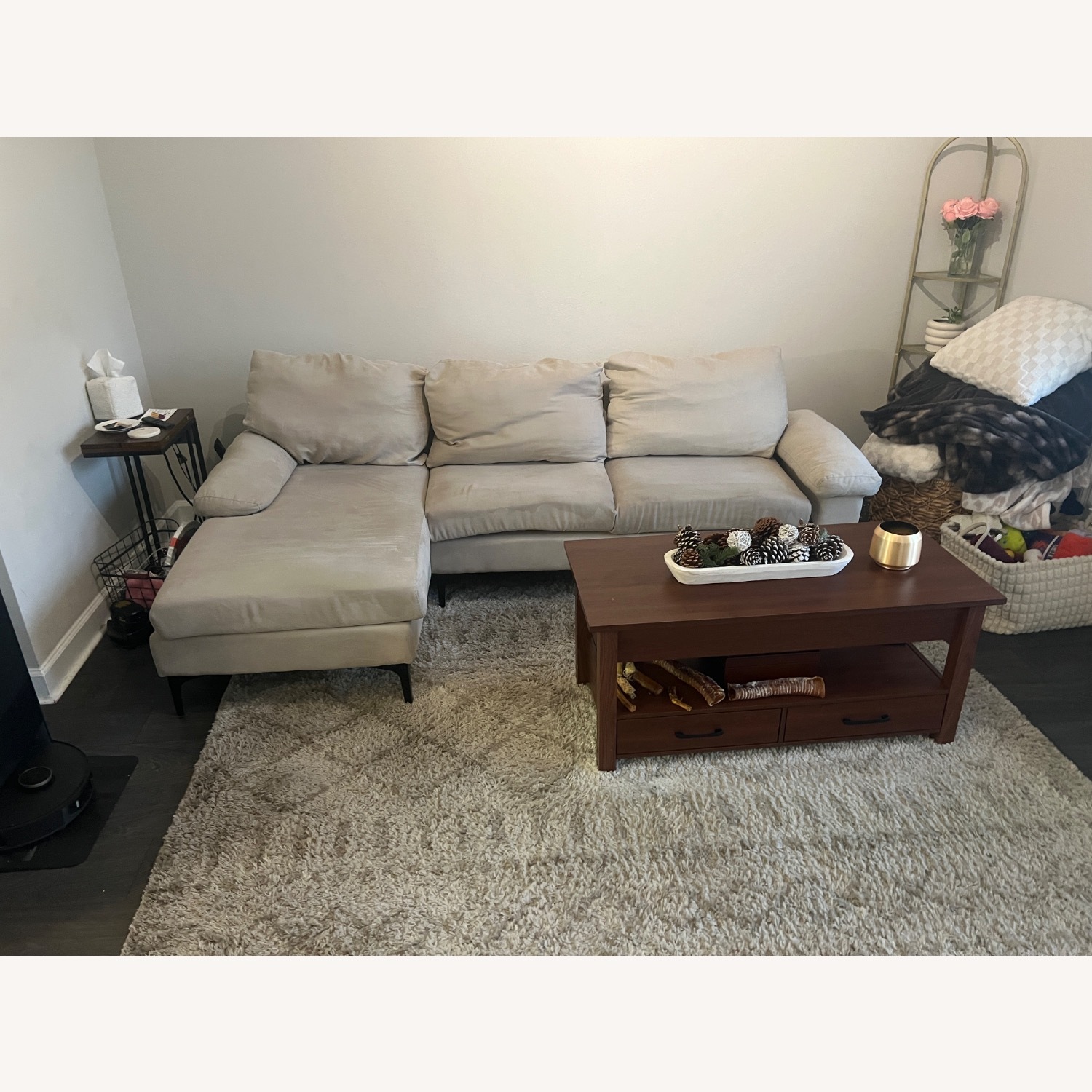 93" W Sectional Sofa Couch,L Shaped Couch - image-5