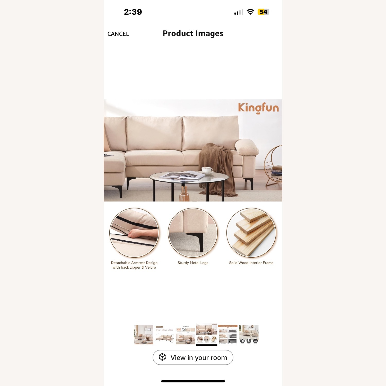 93" W Sectional Sofa Couch,L Shaped Couch - image-3