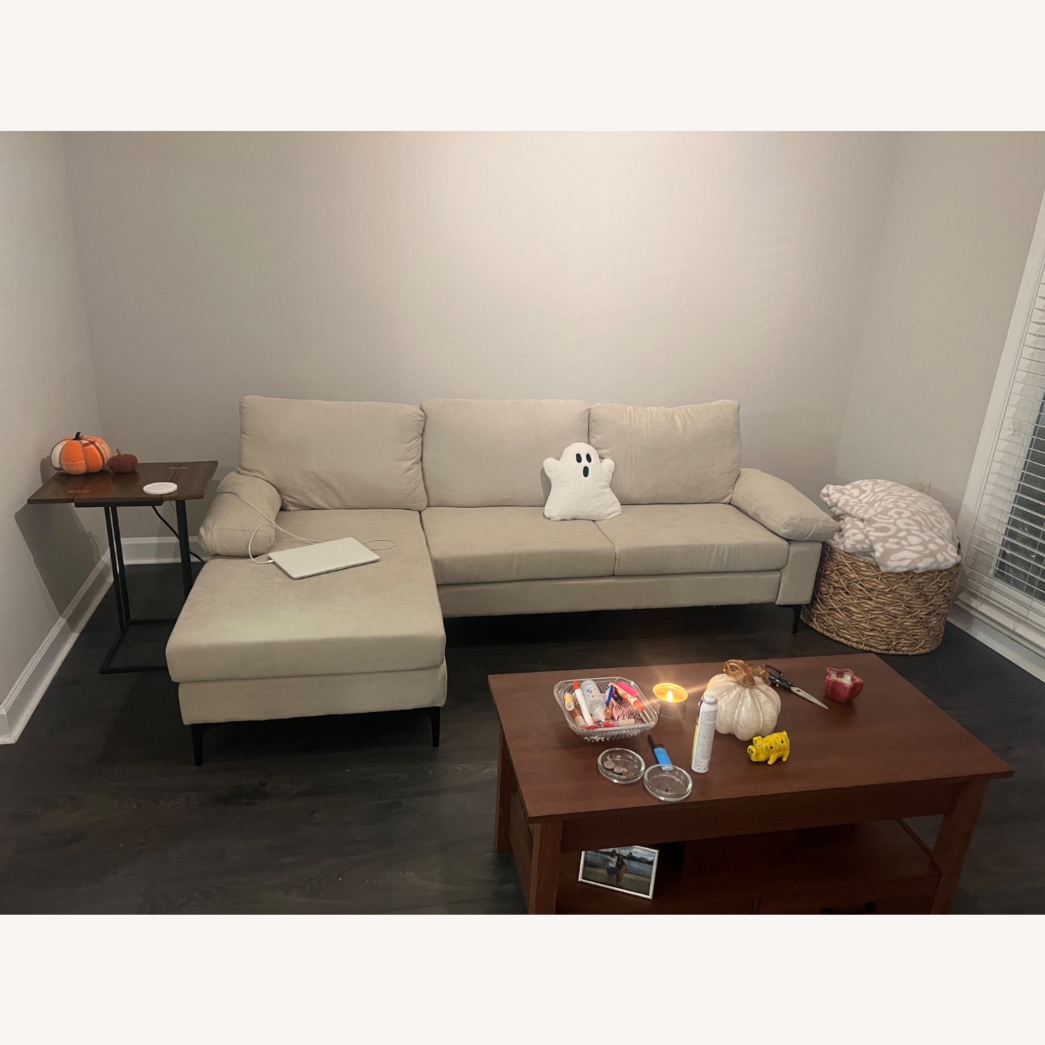 93" W Sectional Sofa Couch,L Shaped Couch - image-7