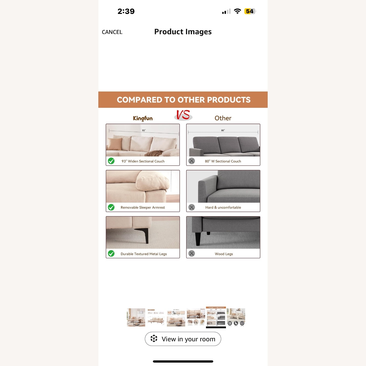 93" W Sectional Sofa Couch,L Shaped Couch - image-4