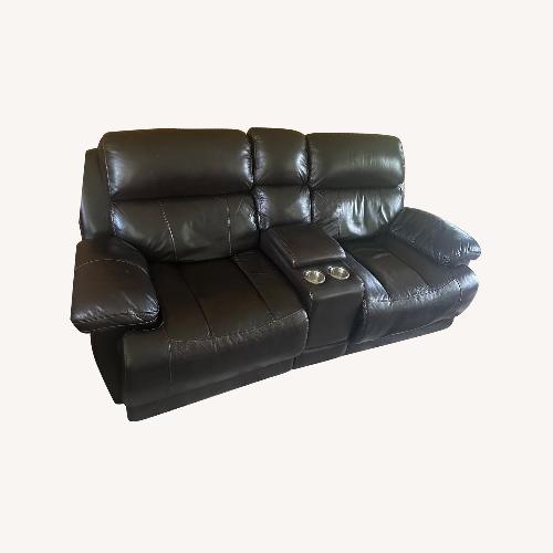 Used Brown Leather Electric Reclining Loveseat for sale on AptDeco