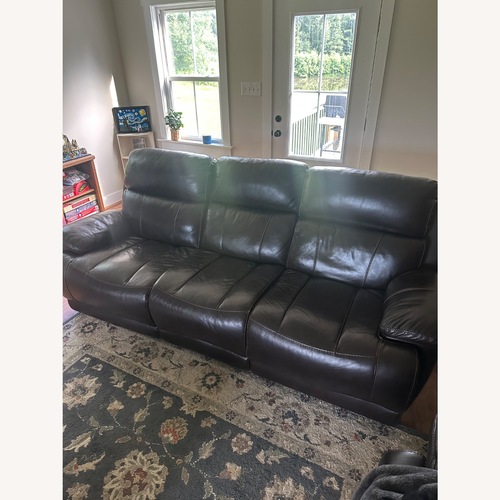 Used Brown Leather Electric Reclining Couch for sale on AptDeco