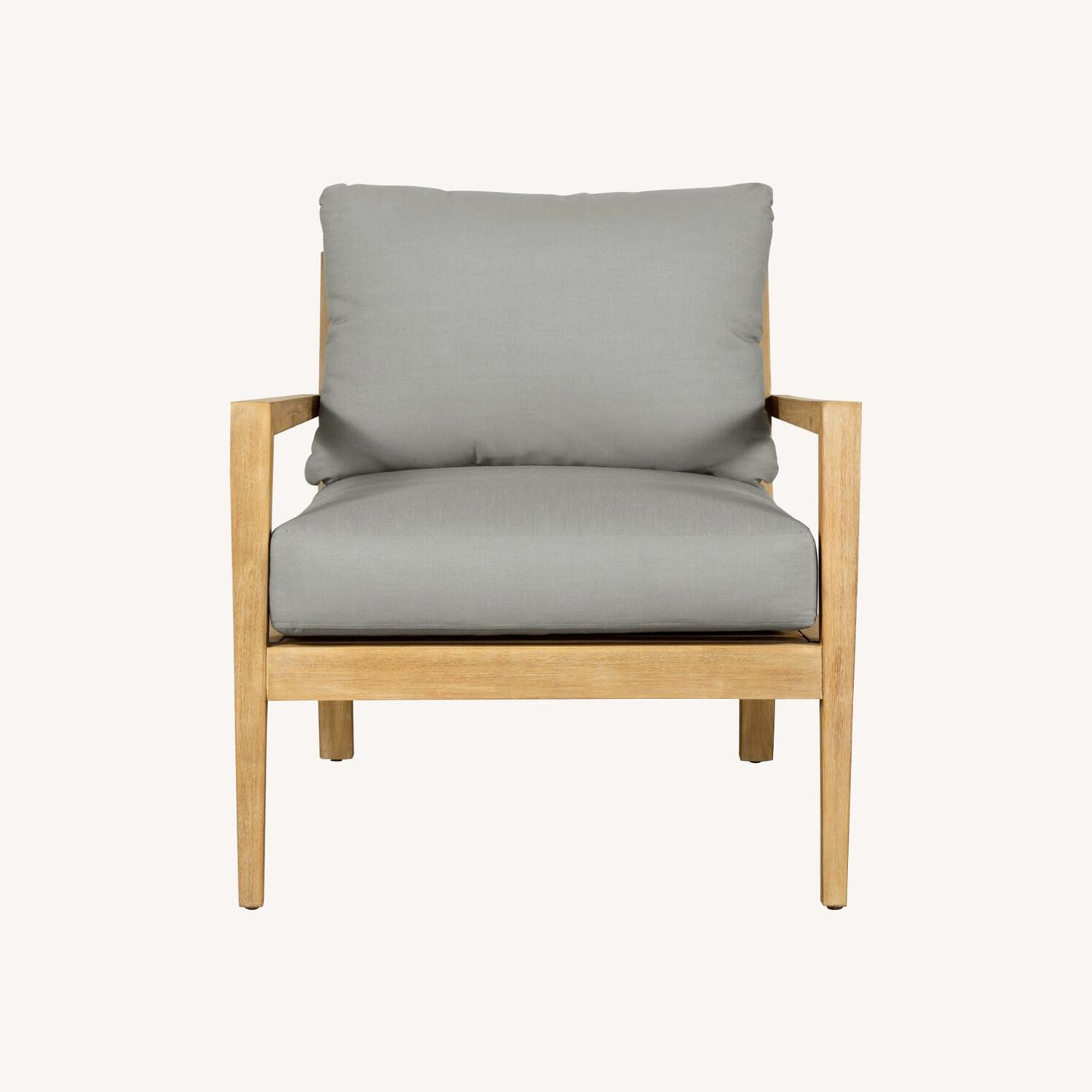 Acacia Wood Outdoor Chairs with Cushions - image-0