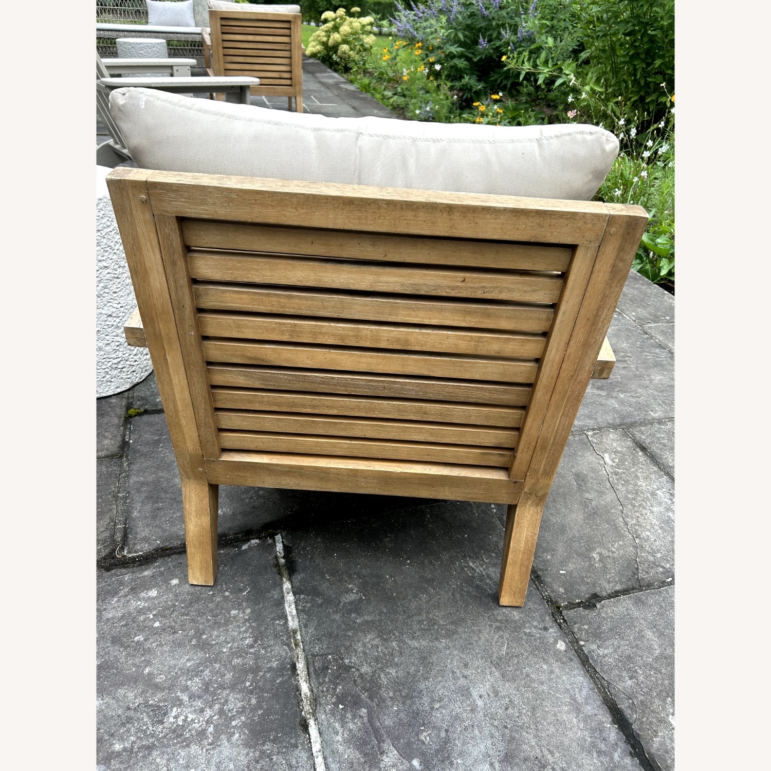Acacia Wood Outdoor Chairs with Cushions - AptDeco
