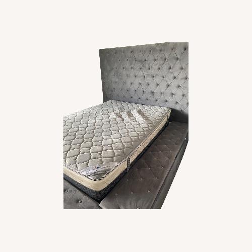 Used Queen Size Velvet Storage Bed Frame for sale on AptDeco